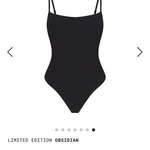 Skims Black Spaghetti Strap Bodysuit